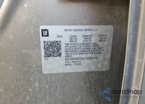 2020 Chevrolet Malibu Lt z USA, uszkodzony, nr VIN 1G1ZD5ST2LF112373